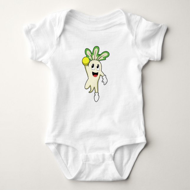 Radish at Handball player with Handball Baby Bodysuit (Front)