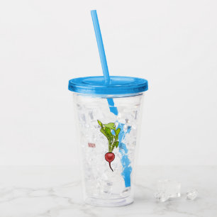 Radish cartoon illustration  acrylic tumbler