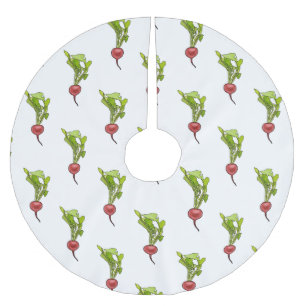 Radish cartoon illustration brushed polyester tree skirt
