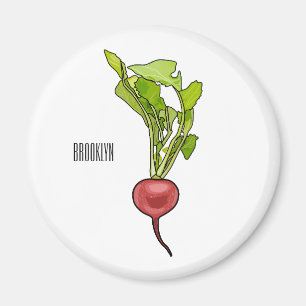 Radish cartoon illustration magnet