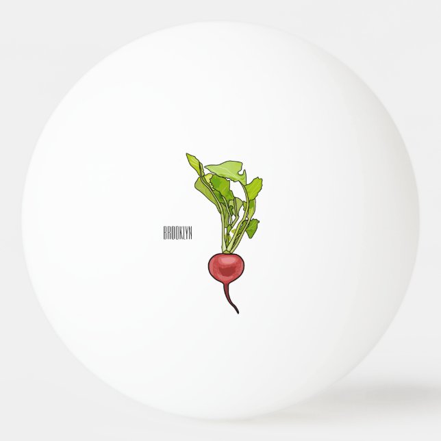 Radish cartoon illustration  ping pong ball (Front)