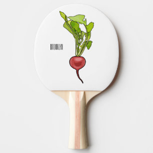 Radish cartoon illustration ping pong paddle