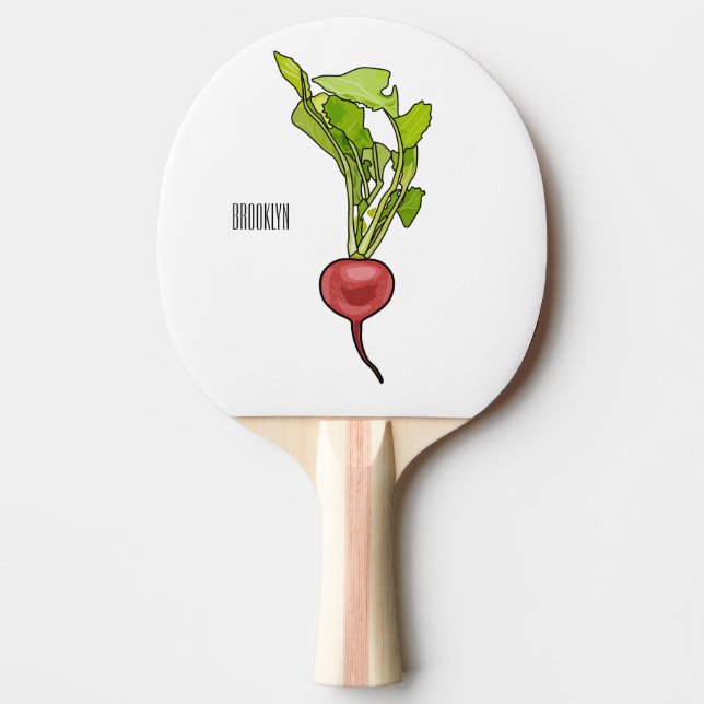 Radish cartoon illustration  ping pong paddle (Front)
