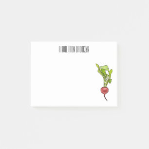 Radish cartoon illustration post-it notes