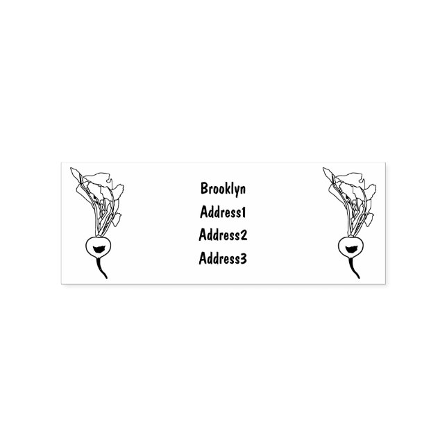Radish cartoon illustration rubber stamp (Imprint)