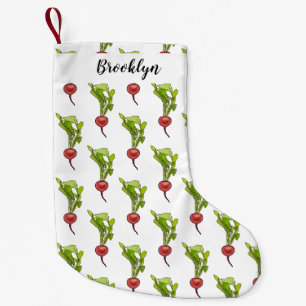 Radish cartoon illustration small christmas stocking