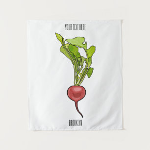 Radish cartoon illustration tapestry