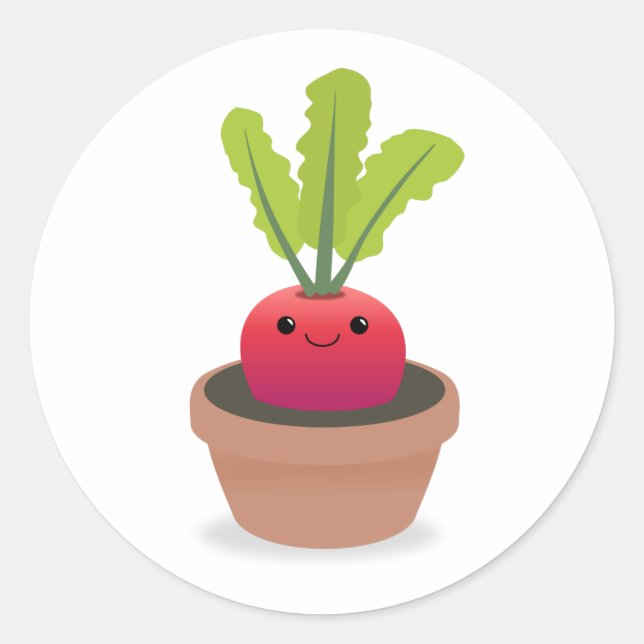 Radish Character Classic Round Sticker (Front)