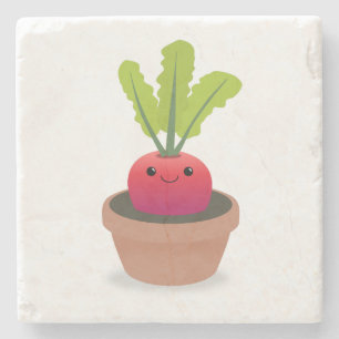 Radish Character Stone Coaster