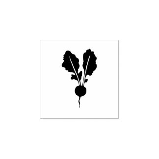 Radish Gardening Vegetable Rustic Lino-cut Style  Rubber Stamp