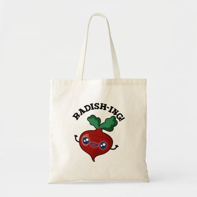Radish-ing Funny Veggie Radish Pun  Tote Bag (Front)