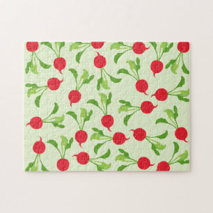 Radish Red Green Pattern Jigsaw Puzzle
