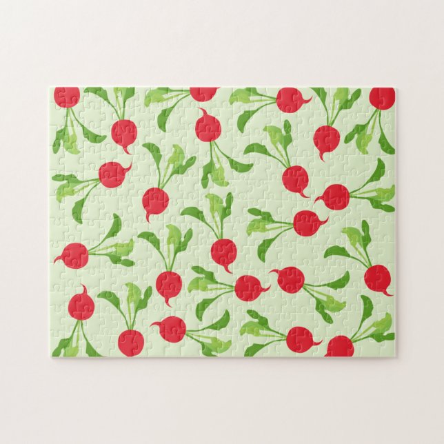 Radish Red Green Pattern Jigsaw Puzzle (Horizontal)