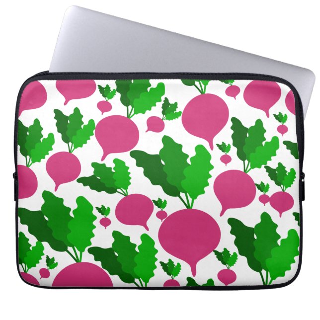 Radish vegetable pattern  laptop sleeve (Front)