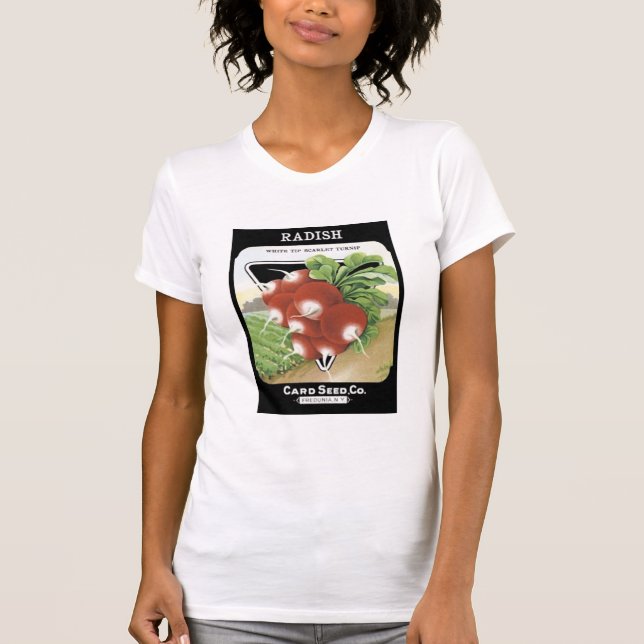 Radish White Tip Card Seed Co T-Shirt (Front)