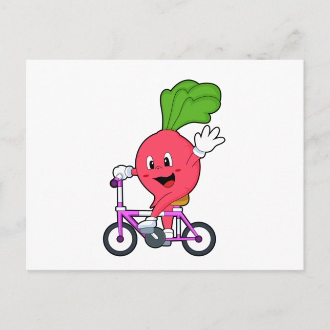 Radish with Bicycle Postcard (Front)