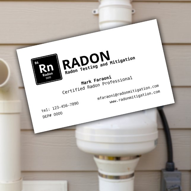 Radon Testing and Mitigation Company Business Card (Creator Uploaded)