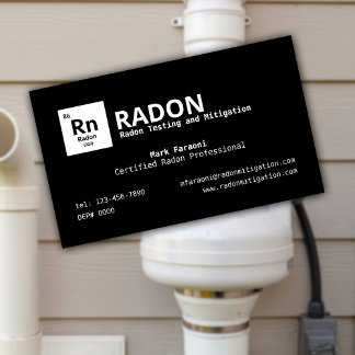Radon Testing and Mitigation Company Business Card