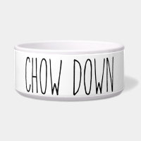 RAE DUNN Inspired Chow Down Pet Food Bowl