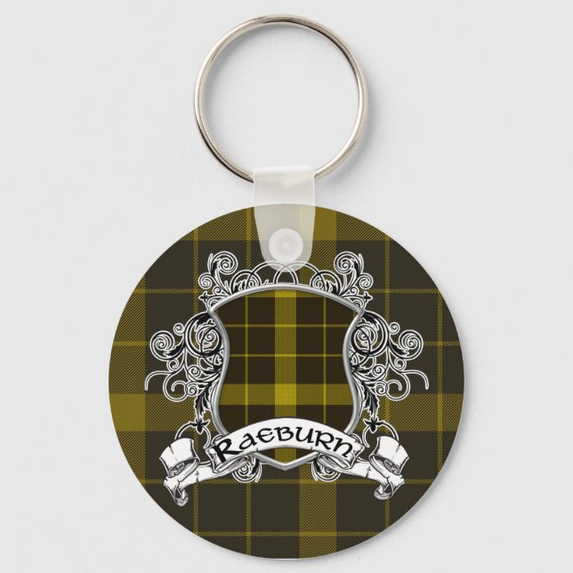 Raeburn Tartan Shield Key Ring (Front)