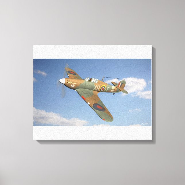 RAF Hurricane in Flight Canvas Print (Front)