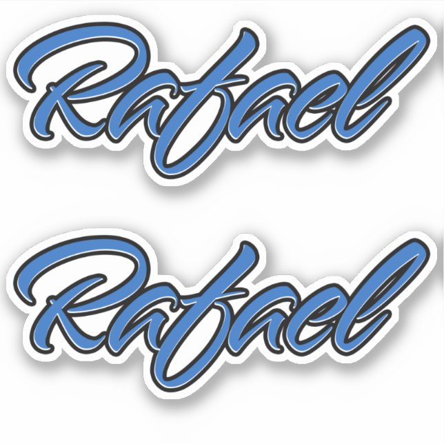 Rafael name blue sticker embroiderset (Front)