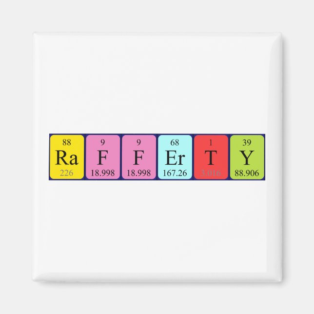 Rafferty periodic table name magnet (Front)