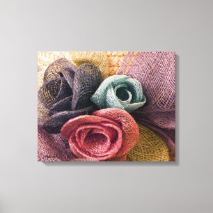 Raffia Roses Canvas Print