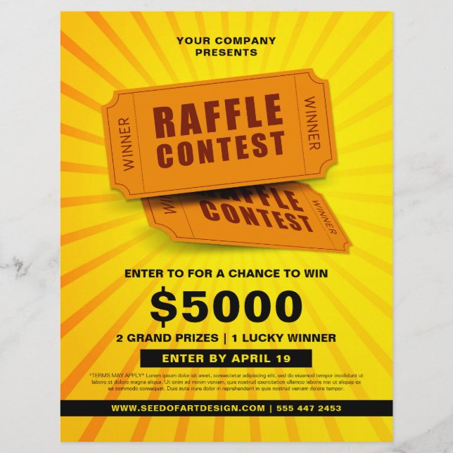 Raffle Ticket Contest Giveaway Flyer Template (Front)