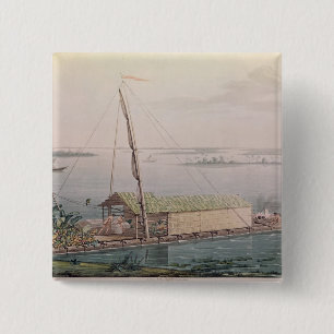 Raft on the Guayaquil River 15 Cm Square Badge