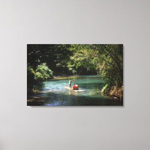 Rafting on the Martha Brae River, Falmouth, Canvas Print