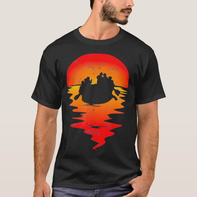 Rafting River Inflatable Boot Sunset T-Shirt (Front)