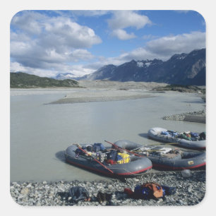 Rafting the Alsek River downstream Square Sticker