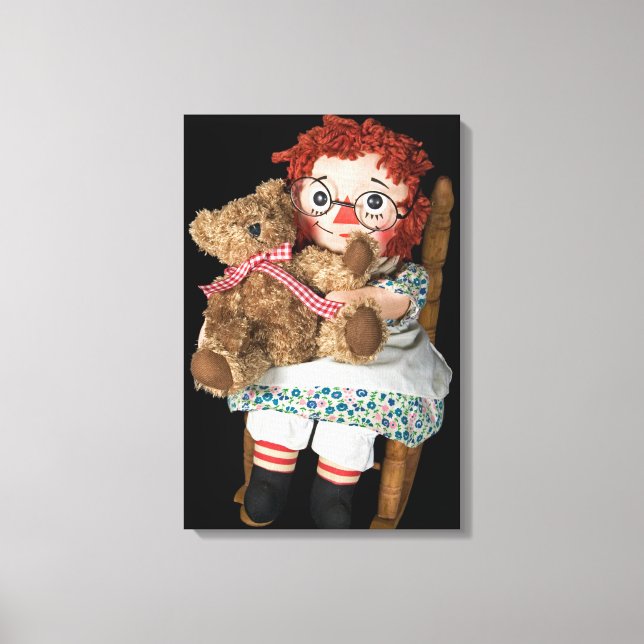 Rag Doll and Teddy Bear Canvas Print (Front)