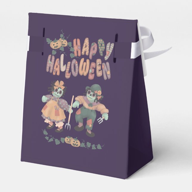 Rag Doll Zombies - Happy Halloween Favor Boxes (Back Side)