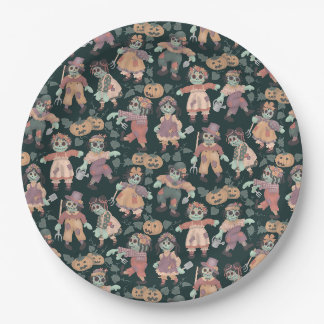 Rag Doll Zombies - Happy Halloween Paper Napkins Plate