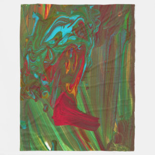 Rag To Riches 1 Bold Red Green Abstract Blanket