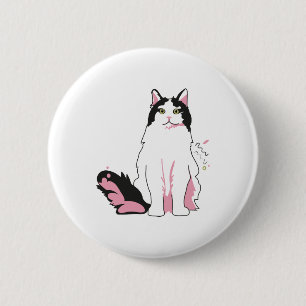 Ragamuffin Cat 6 Cm Round Badge