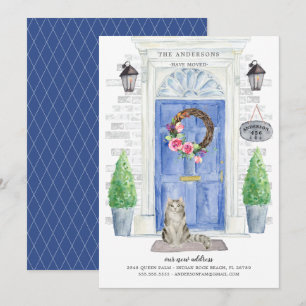 Ragamuffin Cat Blue Door Moving Announcement