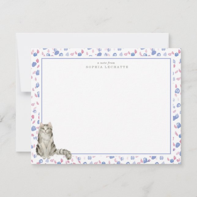 Ragamuffin Cat Personalised Stationery Card (Front)