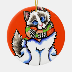 Ragdoll Cat All Dolled Up Ceramic Tree Decoration