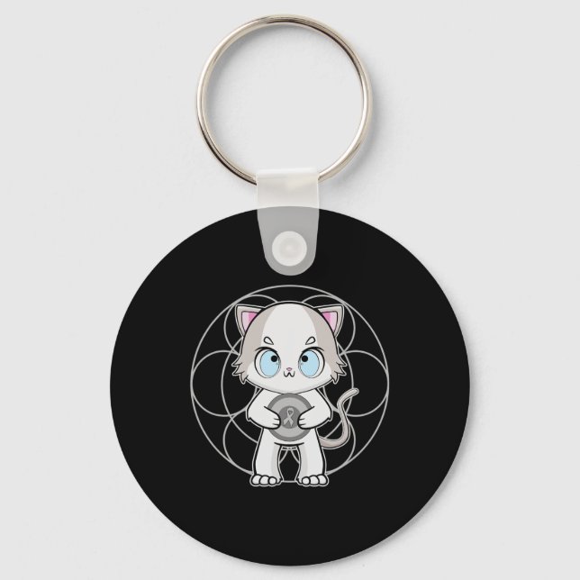 Ragdoll Cat Anime Kitten Dyslexia Awareness  Key Ring (Front)
