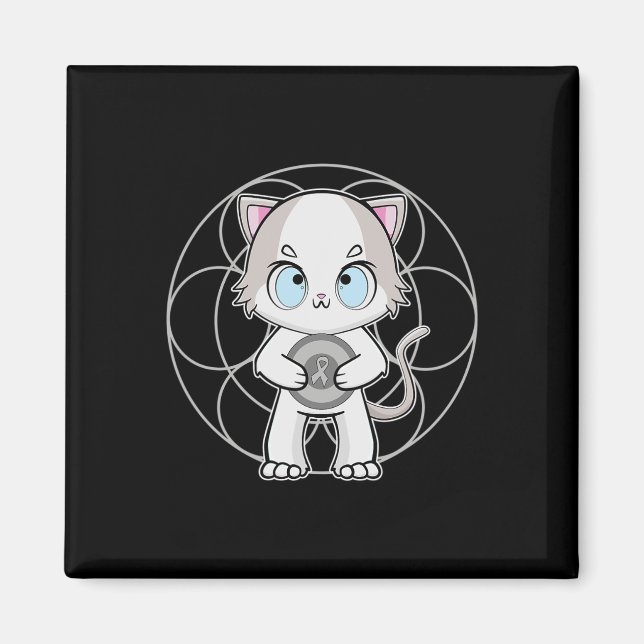 Ragdoll Cat Anime Kitten Dyslexia Awareness  Magnet (Front)