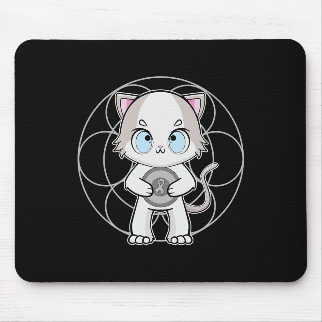 Ragdoll Cat Anime Kitten Dyslexia Awareness  Mouse Pad (Front)