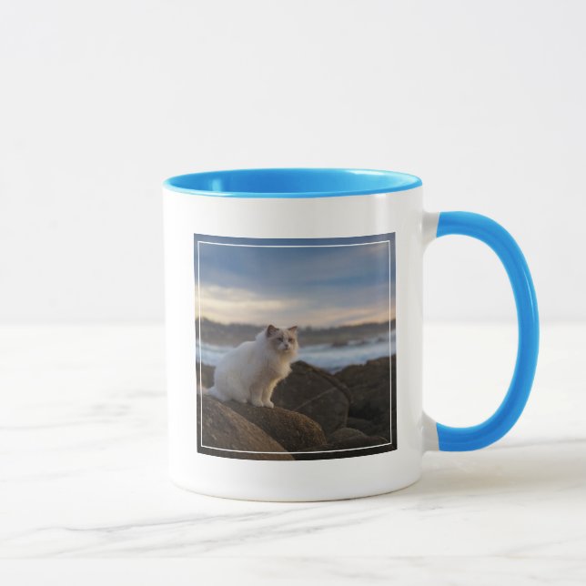 Ragdoll Cat At The Beach Mug (Right)