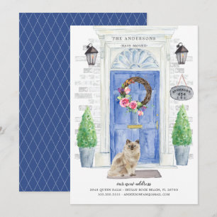 Ragdoll Cat Blue Door Moving Announcement