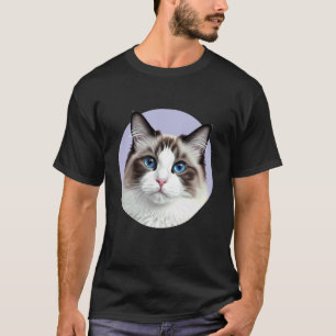 Ragdoll Cat Blue Eyes Feline Portrait T-Shirt