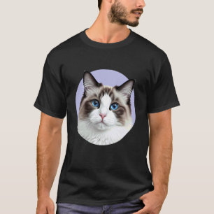 Ragdoll Cat Blue Eyes Feline Portrait T-Shirt