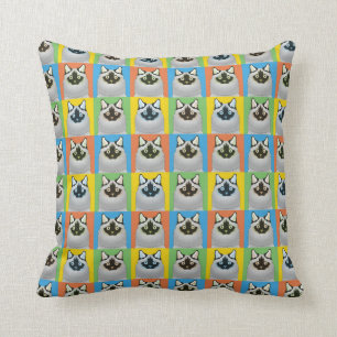 Ragdoll Cat Cartoon Pop-Art (Seal-Point) Cushion