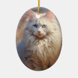 Ragdoll cat ceramic tree decoration